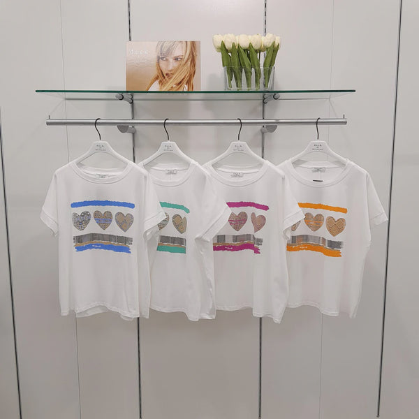 DECK Heart Print T-Shirt