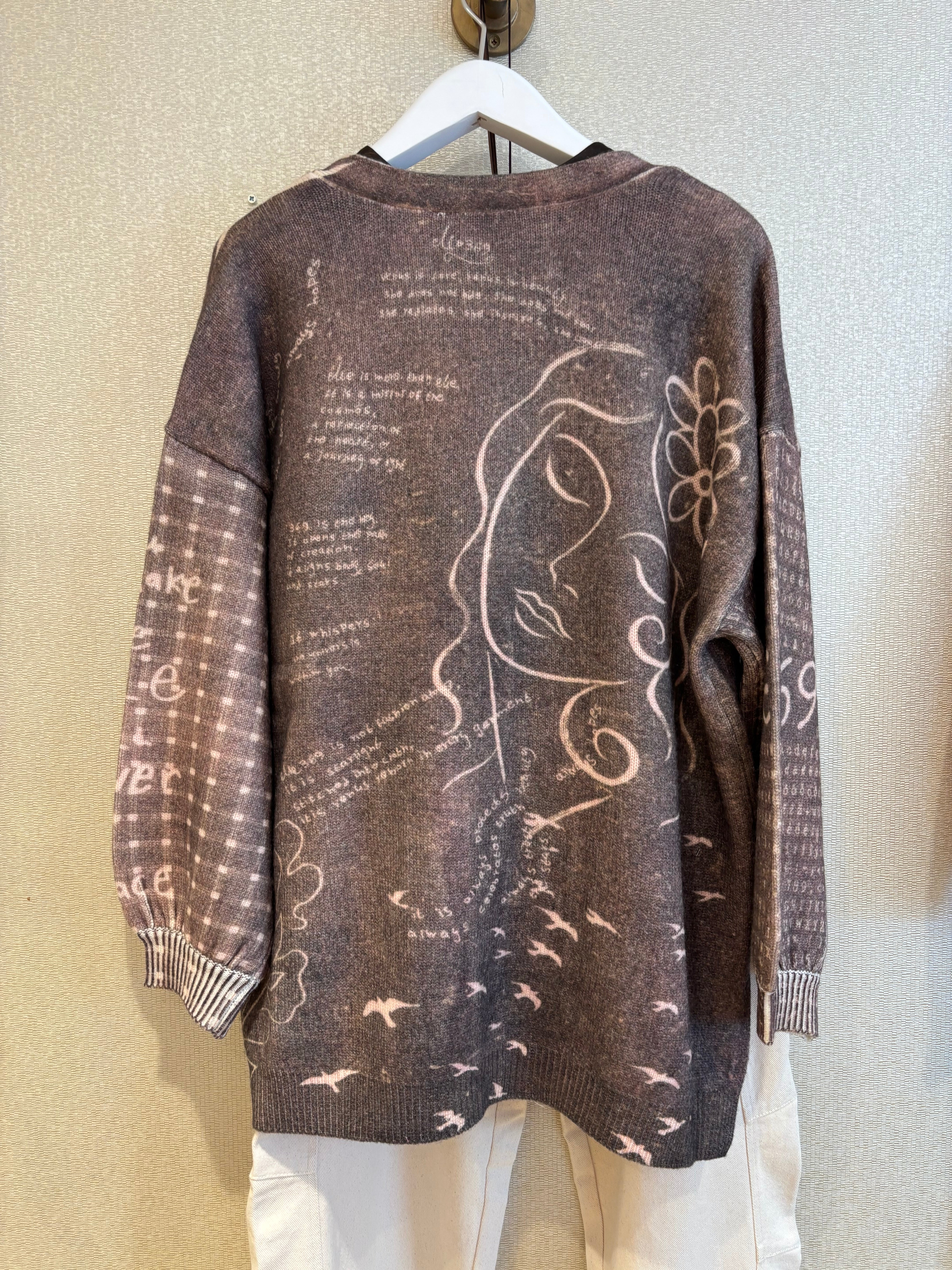 Me369 LIV PRINT LONG CARDI