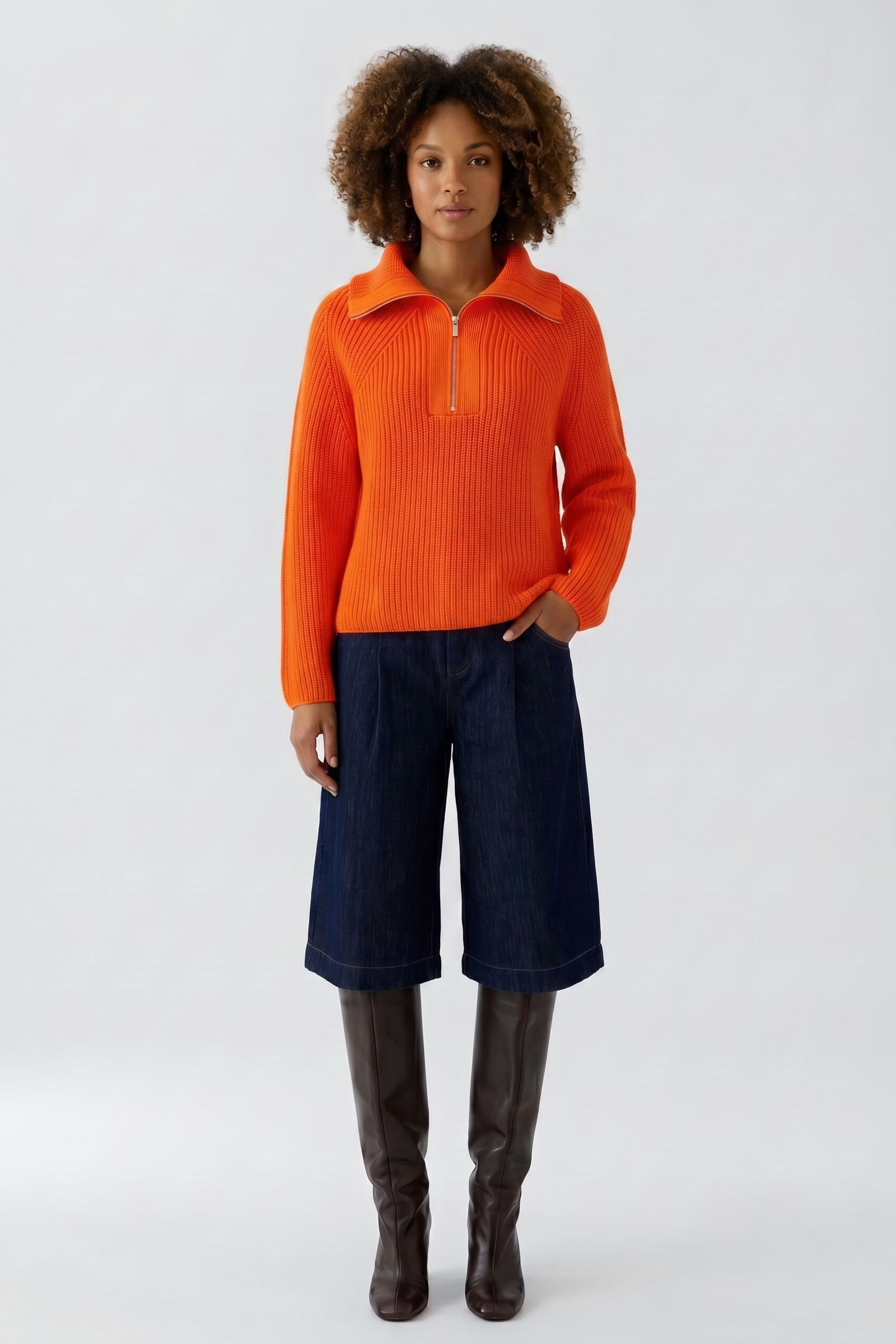 Oui Cotton Troyer pullover