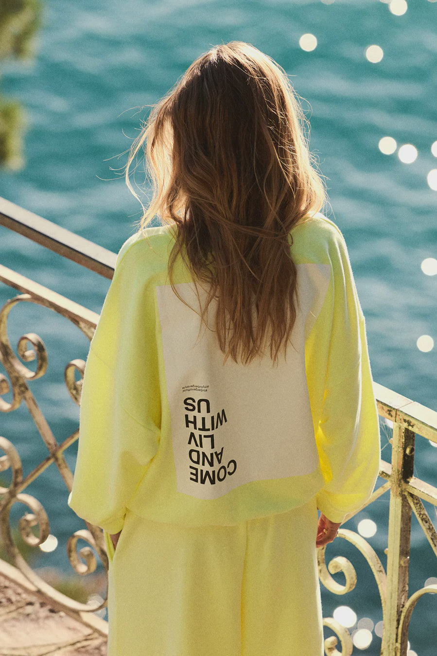 liv bergen Sweater come in neon yellow