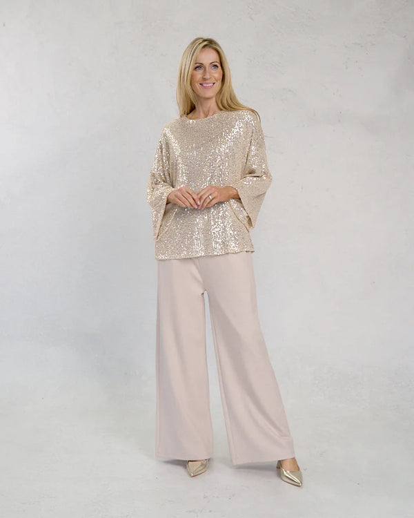 Deck Round Neck Sequin Top