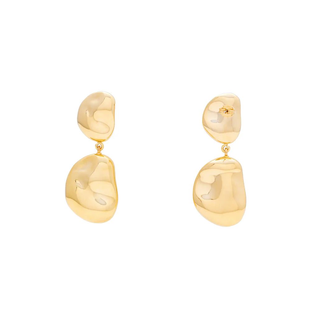 Vanessa Baroni Double Nugget Earring Gold