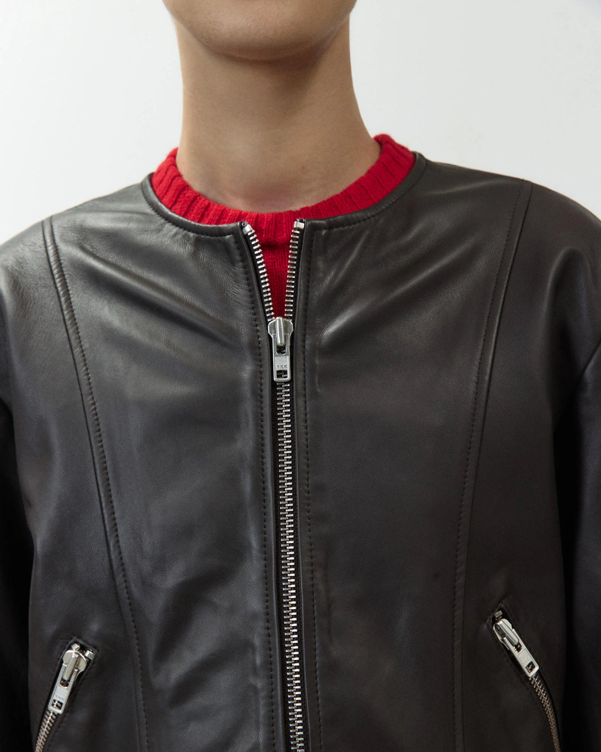 ALYSI LEATHER BIKER JACKET