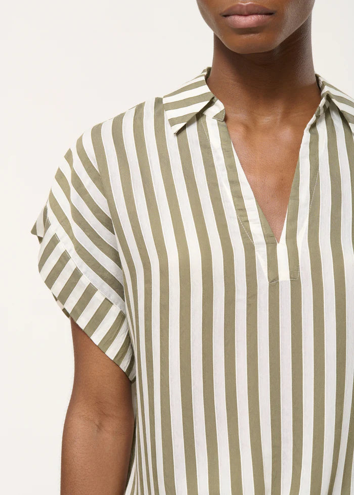humility  Loose top with green and white stripes