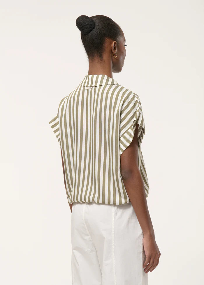 humility  Loose top with green and white stripes