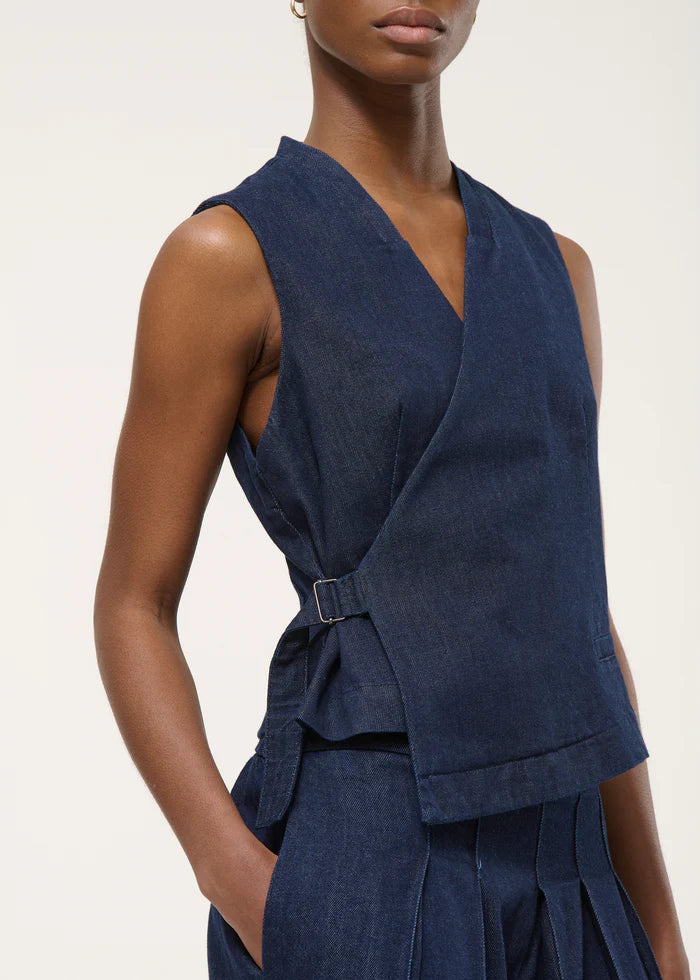 humility Denim wrap vest