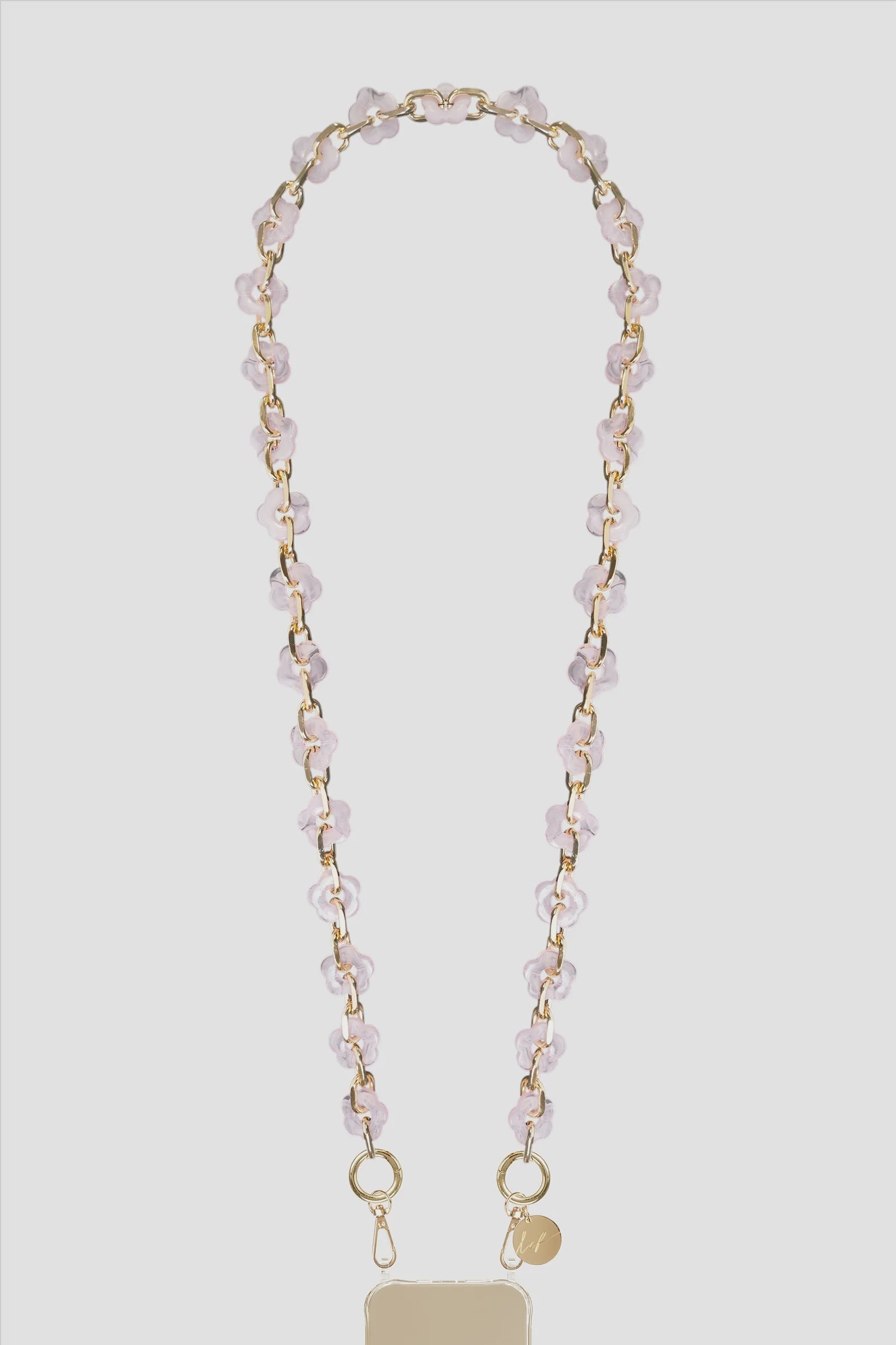 La Coque Francaise Cassy Long Chain Flowers Pink Tortoiseshell