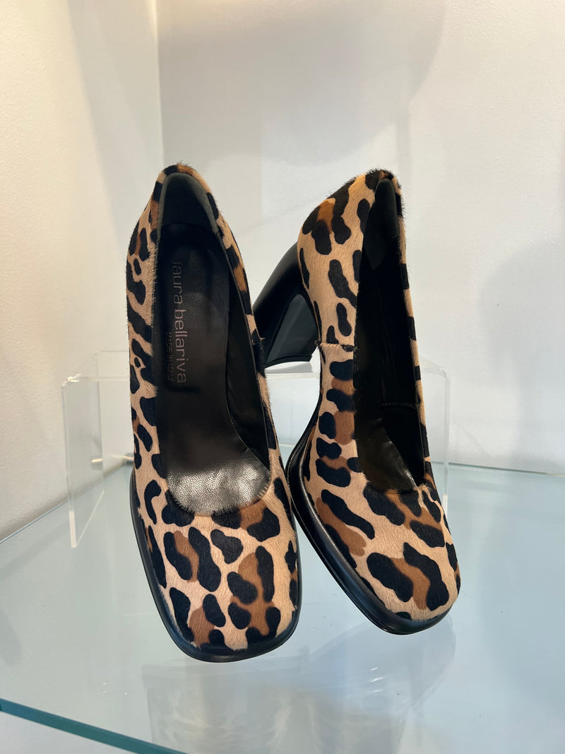 Laura Bellariva Leopard Print Block Heel