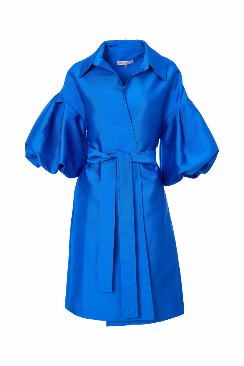 Kate Cooper Wrap coat with full puff ball sleeve