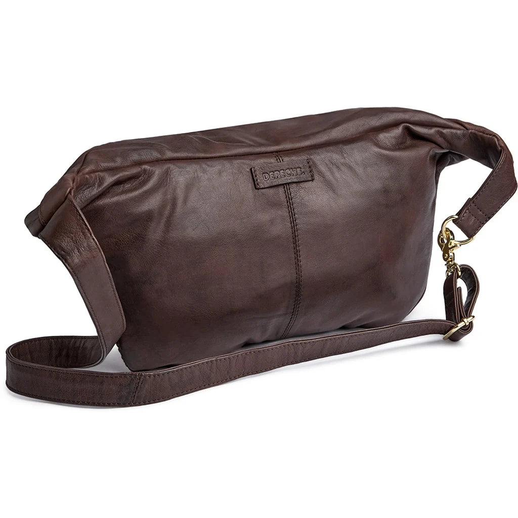 DEPECHE Leather bumbag with covered front zipper