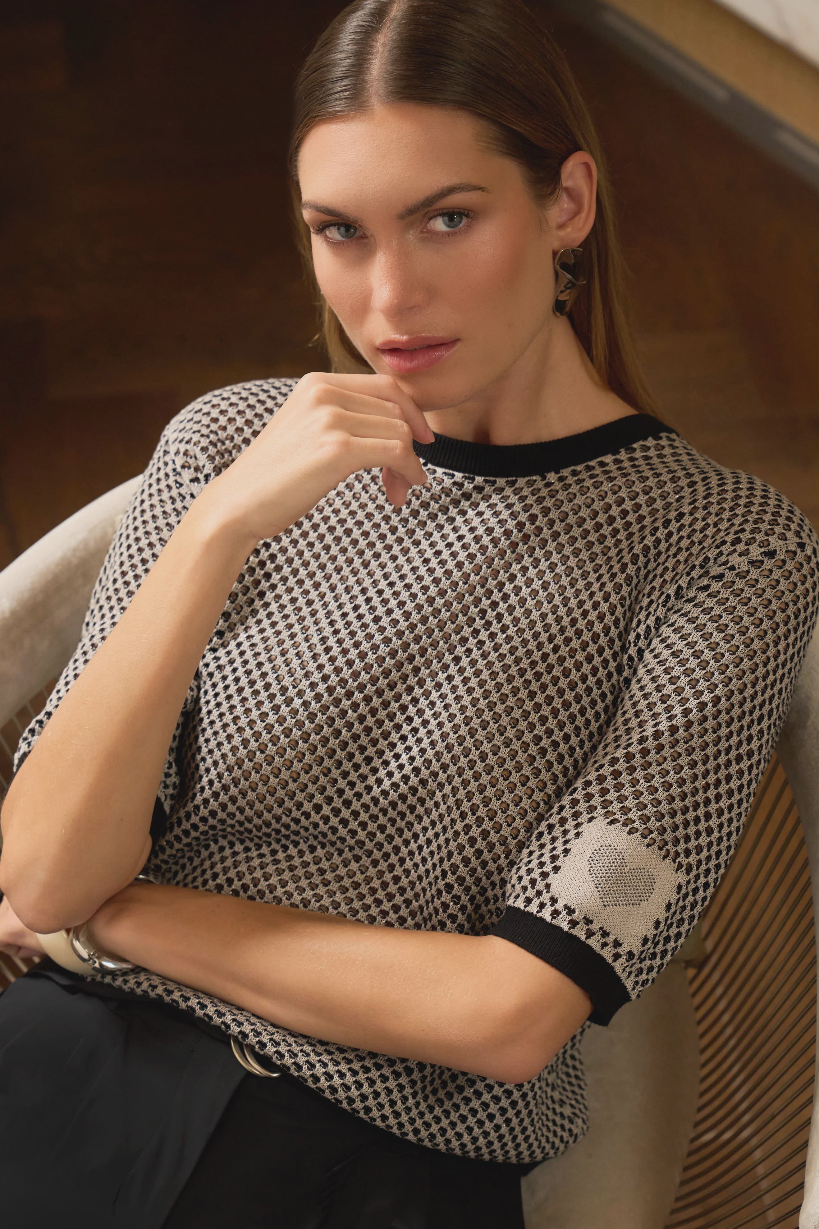 Marc Aurel Sweater in mesh structure