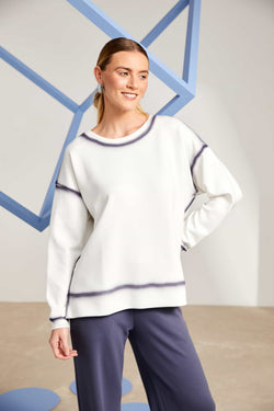 NAYA Round neck sweatshirt with spray effect at seams