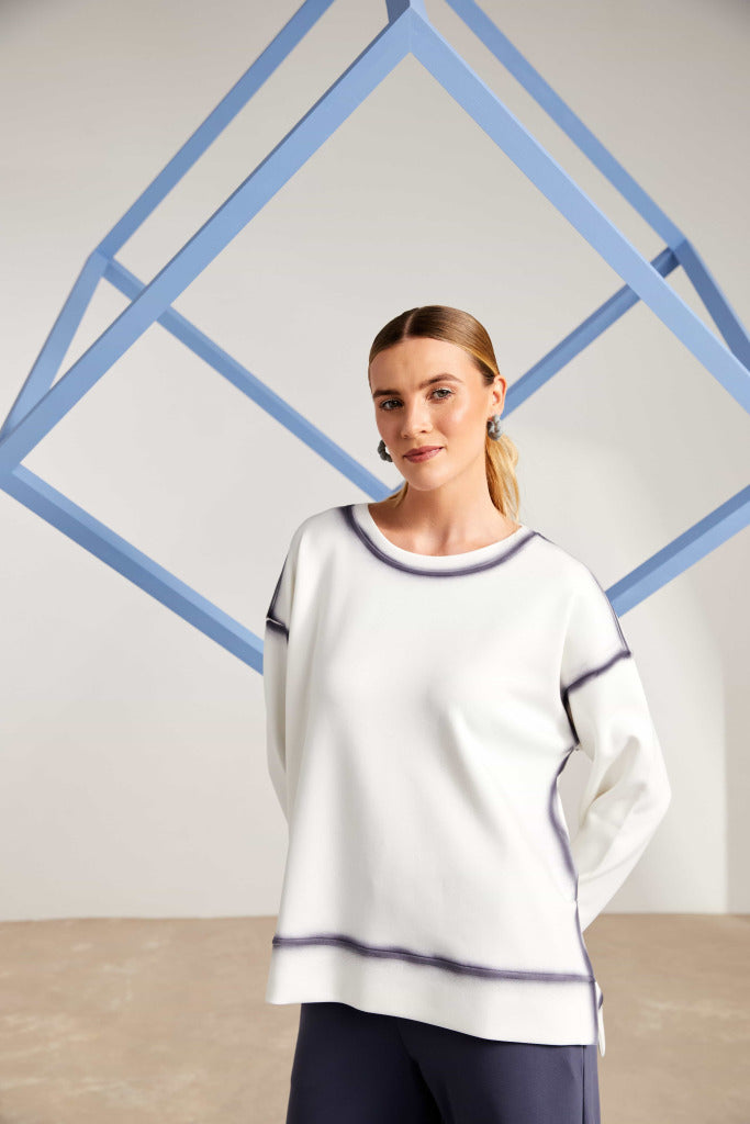 NAYA Round neck sweatshirt with spray effect at seams