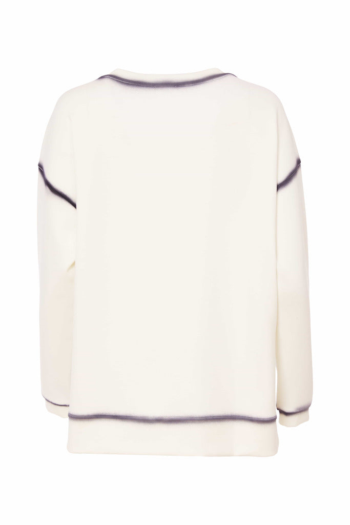 NAYA Round neck sweatshirt with spray effect at seams