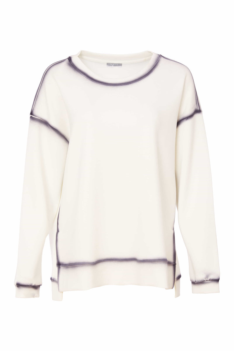 NAYA Round neck sweatshirt with spray effect at seams