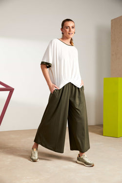 Naya Pull up soft flared trouser with elasticated waist