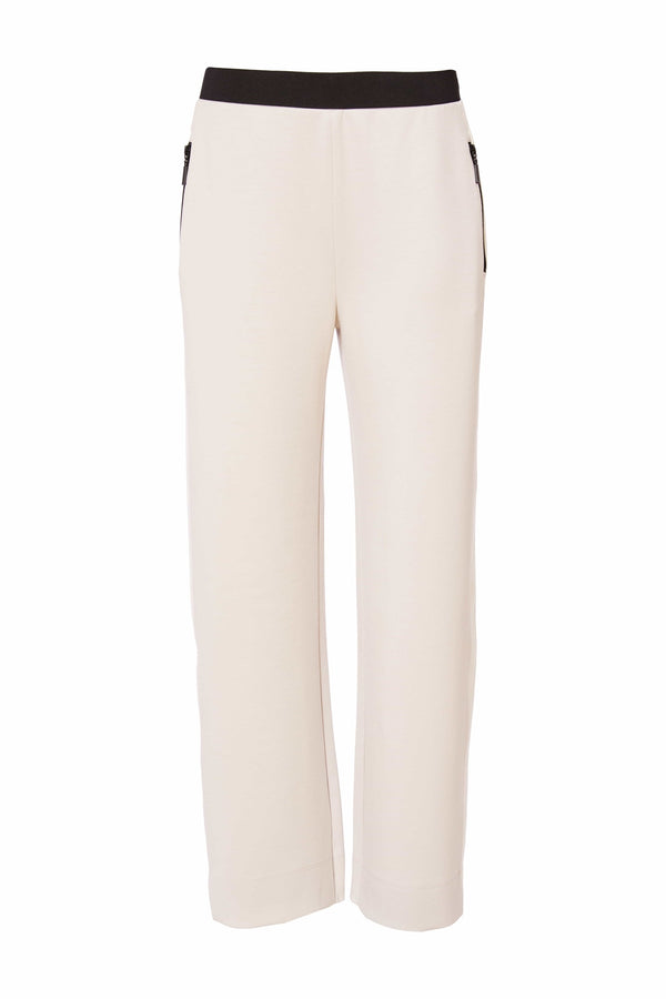 NAYA Pull up trouser with contrast panel at side seam & zip pocket