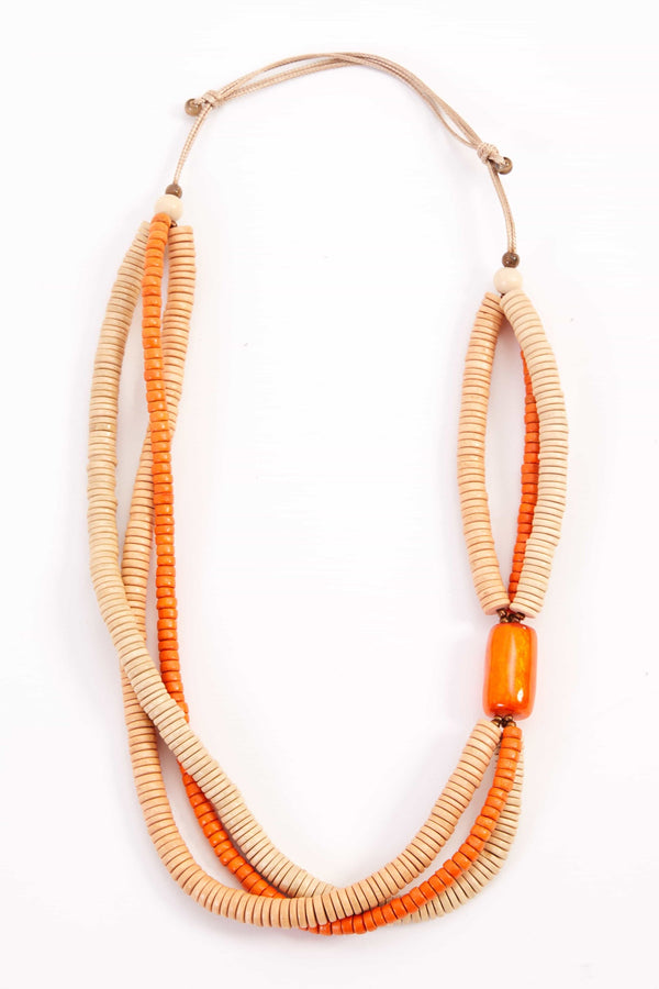 Naya 2 tone beaded necklace with twist 343