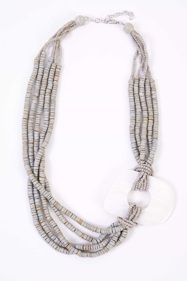 Naya beaded necklace oblong trim 354