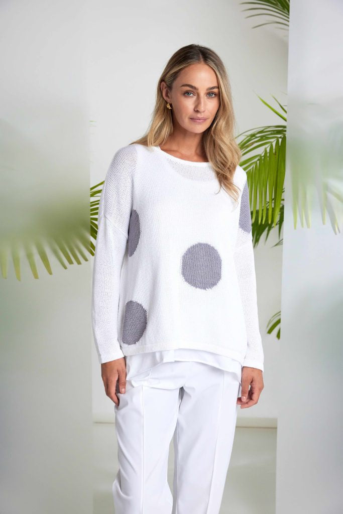 NAYA Spot Print Round Neck Organic Knit