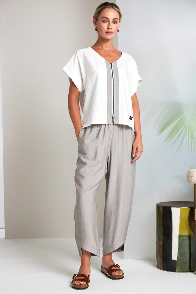NAYA Curved Hem Trouser With Elastic Waist