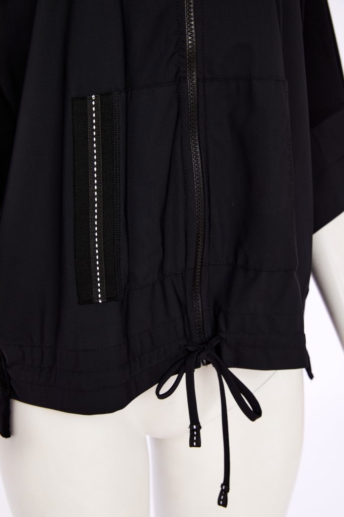 NAYA Drawstring Hem Zip Jacket With Contrast Front Section With Pocket