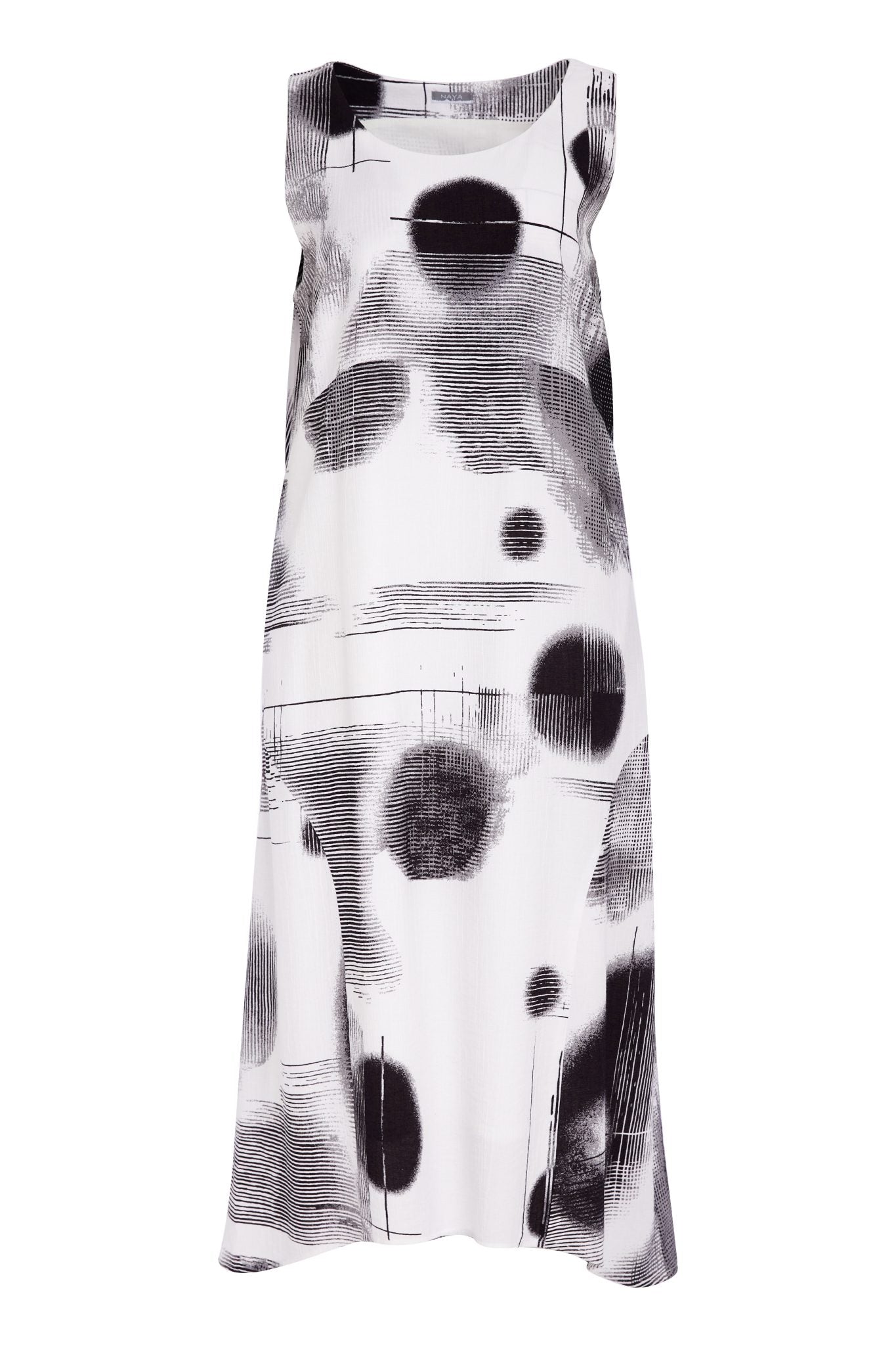 NAYA Border Print Round Neck Dress