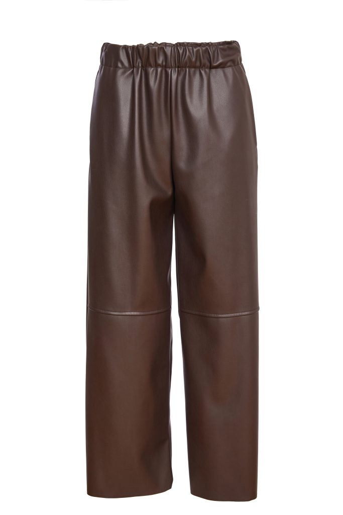 NAYA Elasticated waist leatherette wide leg  trouser