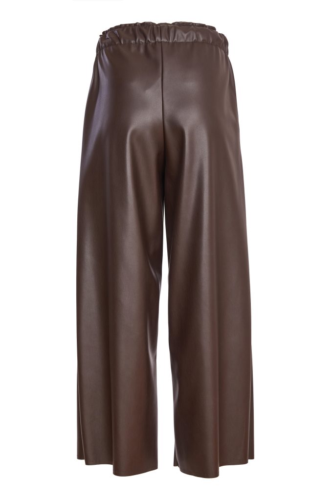 NAYA Elasticated waist leatherette wide leg  trouser