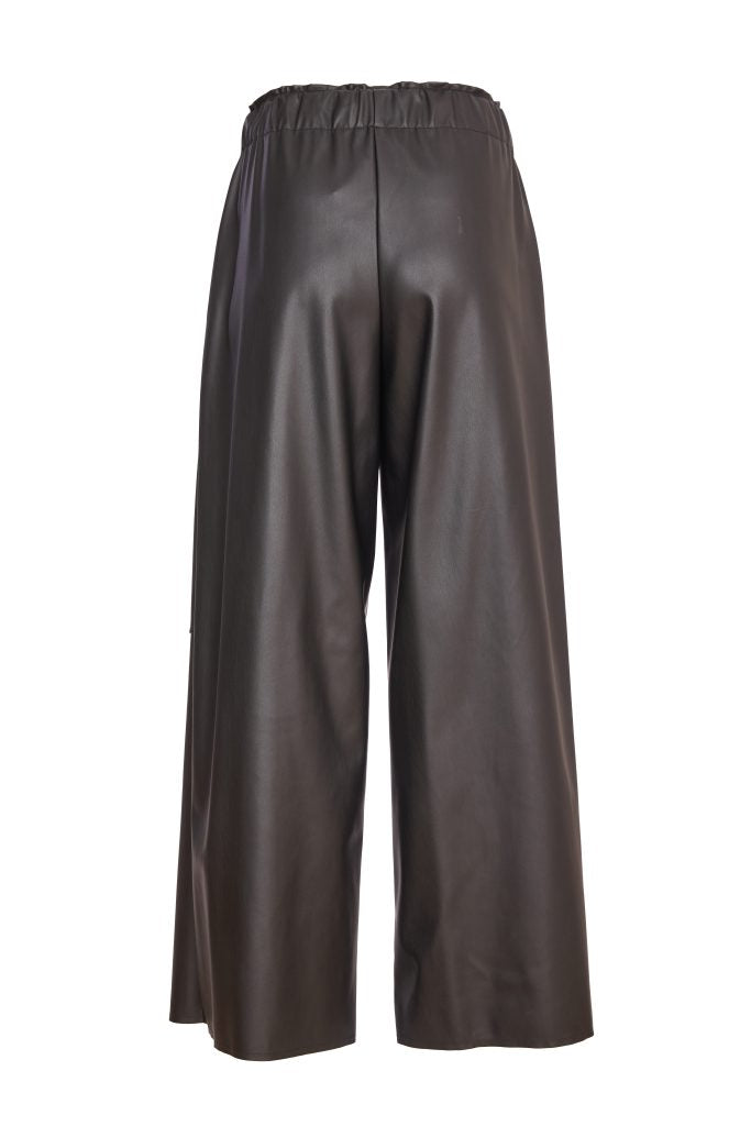 NAYA Elasticated waist leatherette wide leg  trouser