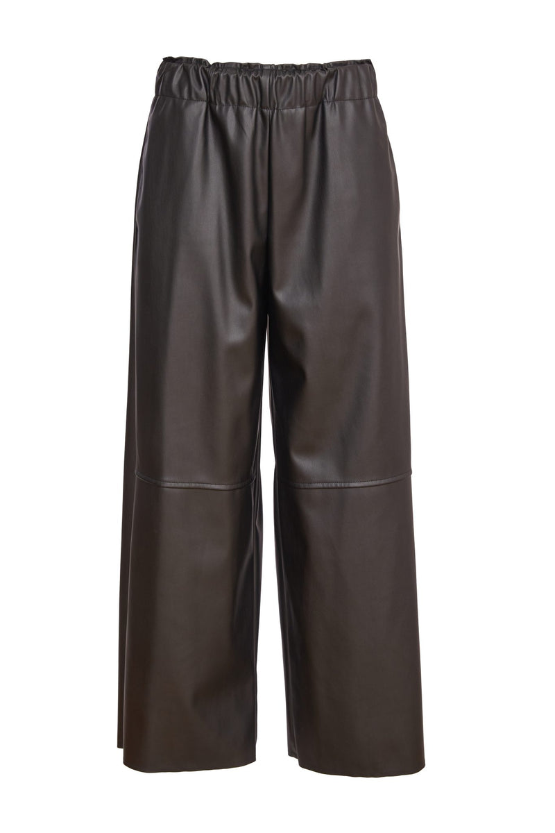 NAYA Elasticated waist leatherette wide leg  trouser