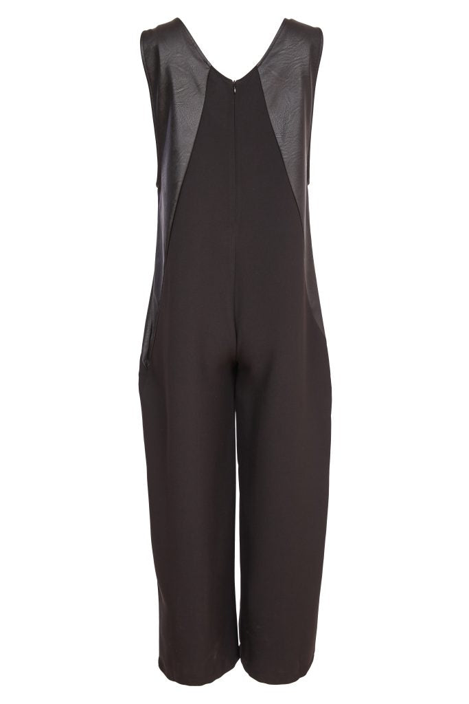 NAYA Jumpsuit with leatherette top panel