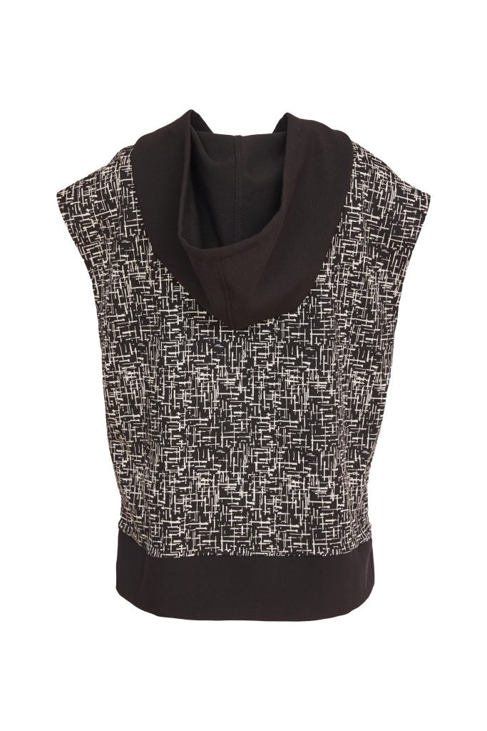 NAYA Mix wool print hooded top