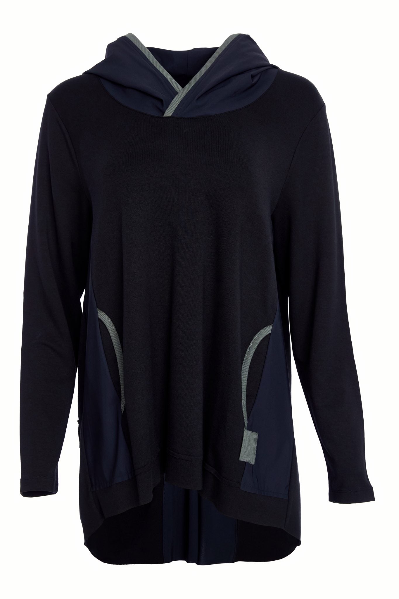 NAYA Hooded Top with contrast ribbed trim detail
