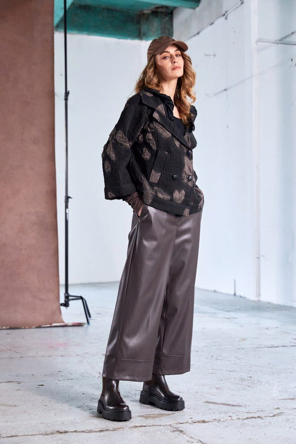 NAYA Wide leg leatherette trouser