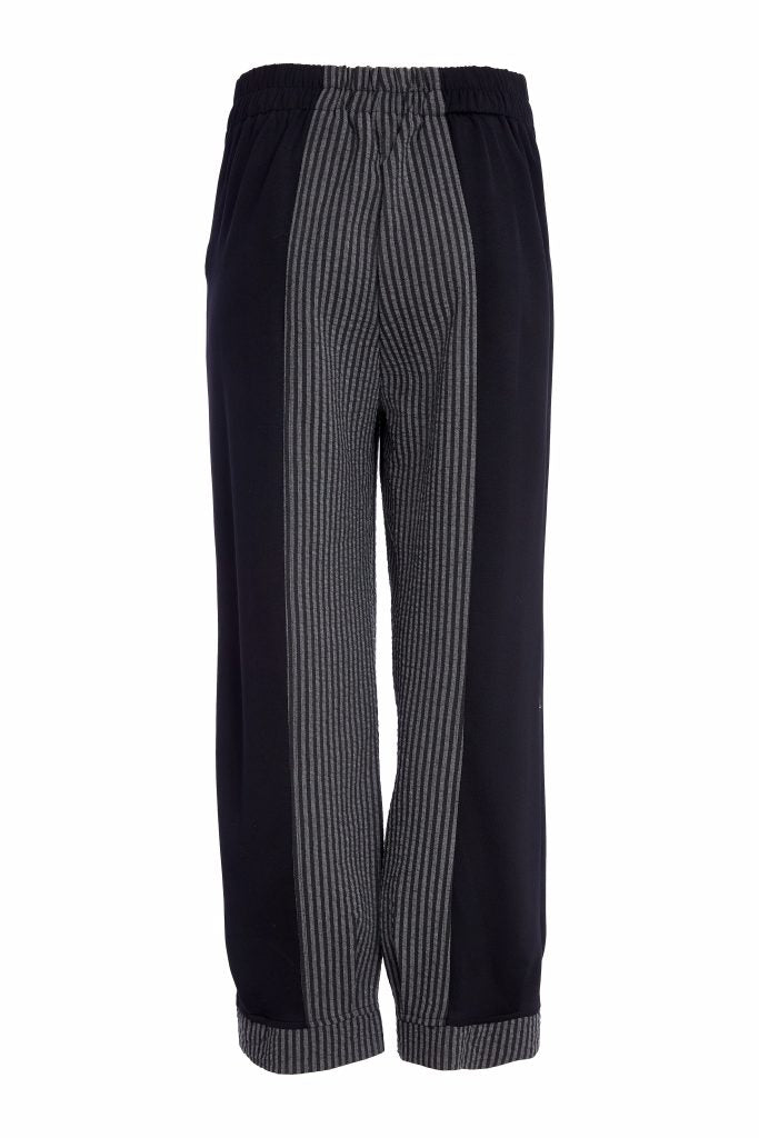 NAYA Stripped trouser with contrast side  panels and hem cuff