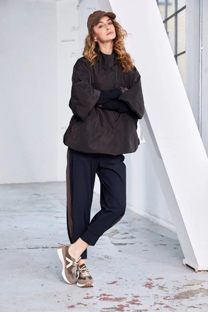 NAYA Slim leg trouser with cuff detail and contrast panel at side seams