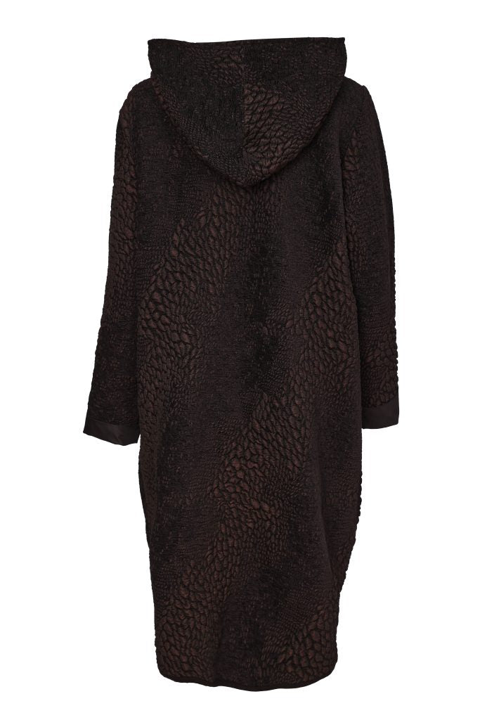 NAYA Jacquard Section Coat With Ring Tie Detail At Front