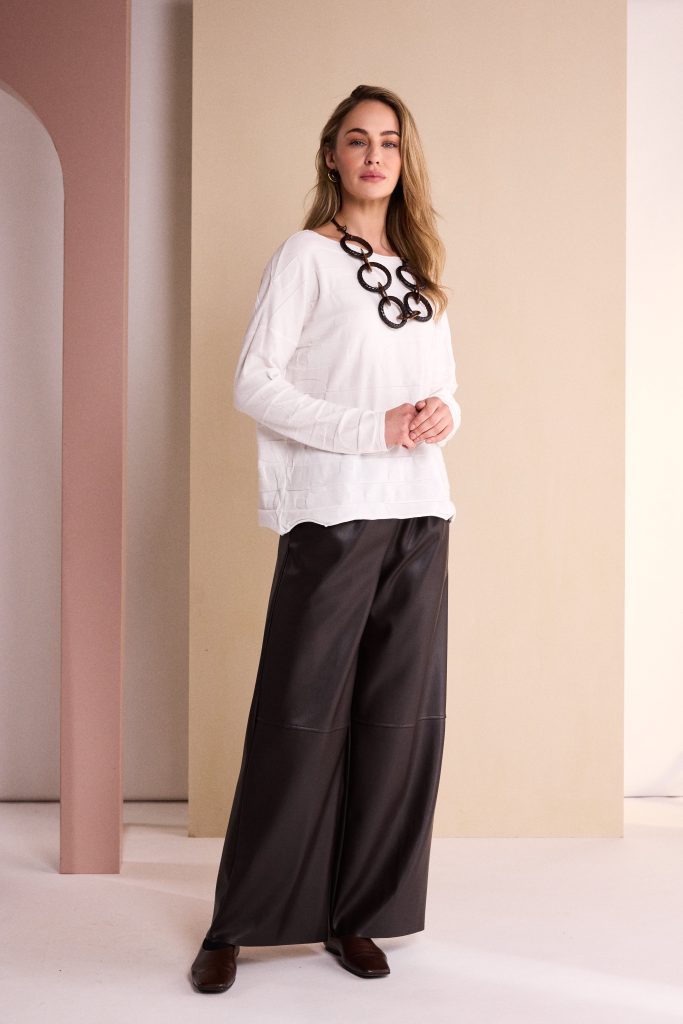 NAYA Circle Design Boat Neck Knit