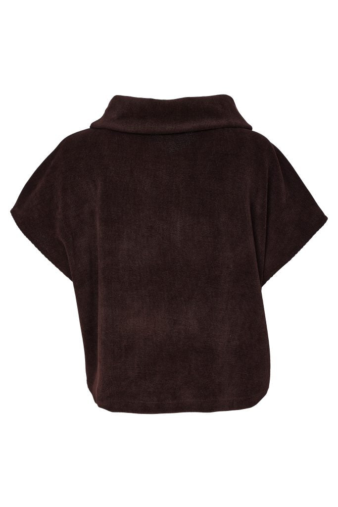 NAYA Soft Ribbed Cowl Neck Top With Zip In Side Seam