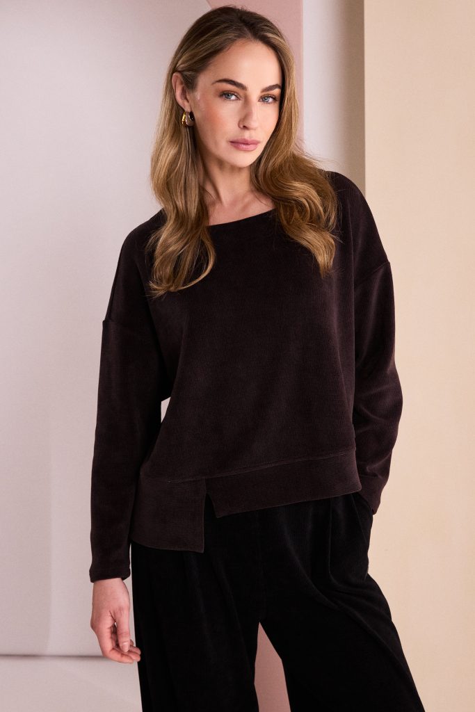NAYA Ribbed Round Neck Top