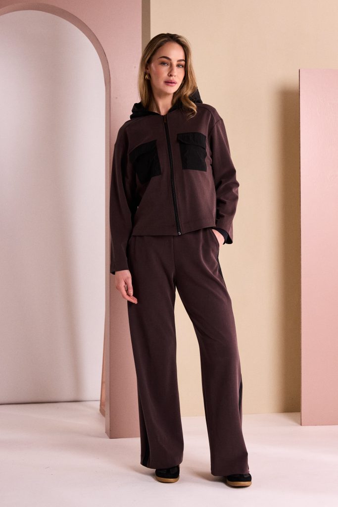 NAYA Hooded Jacket With Zip Front And Contrast Patch Pocket