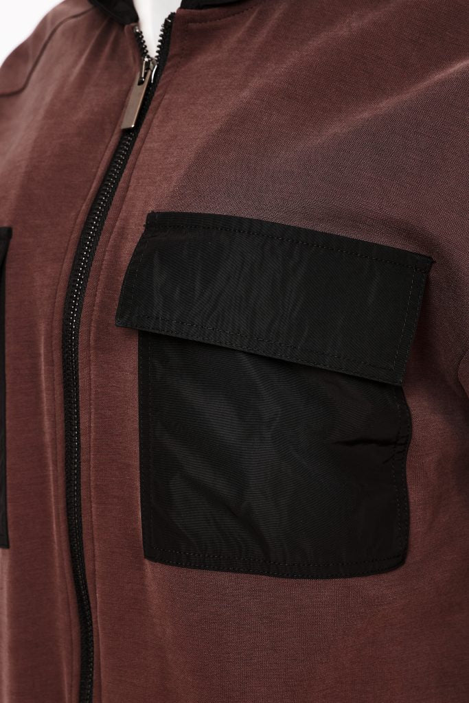 NAYA Hooded Jacket With Zip Front And Contrast Patch Pocket