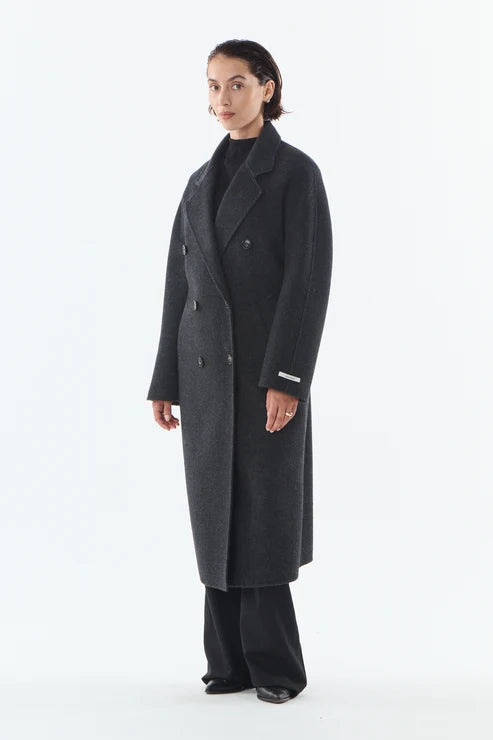 Giovanni Pairs OLIVE - Blended wool and cashmere coat