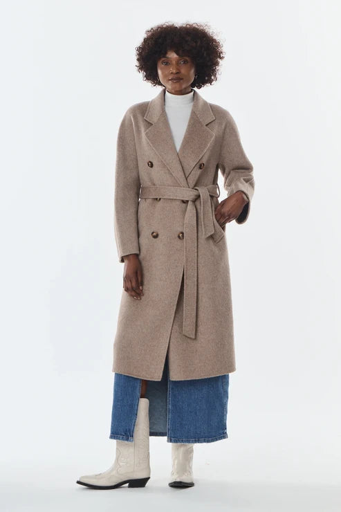Giovanni Pairs OLIVE - Blended wool and cashmere coat