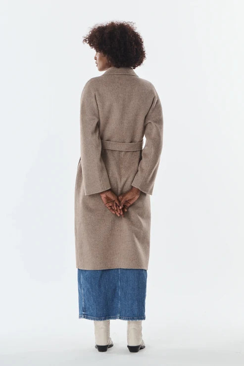 Giovanni Pairs OLIVE - Blended wool and cashmere coat
