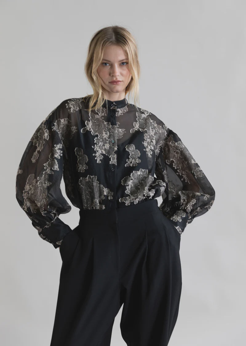 Psophia Black Shirt Print 2514