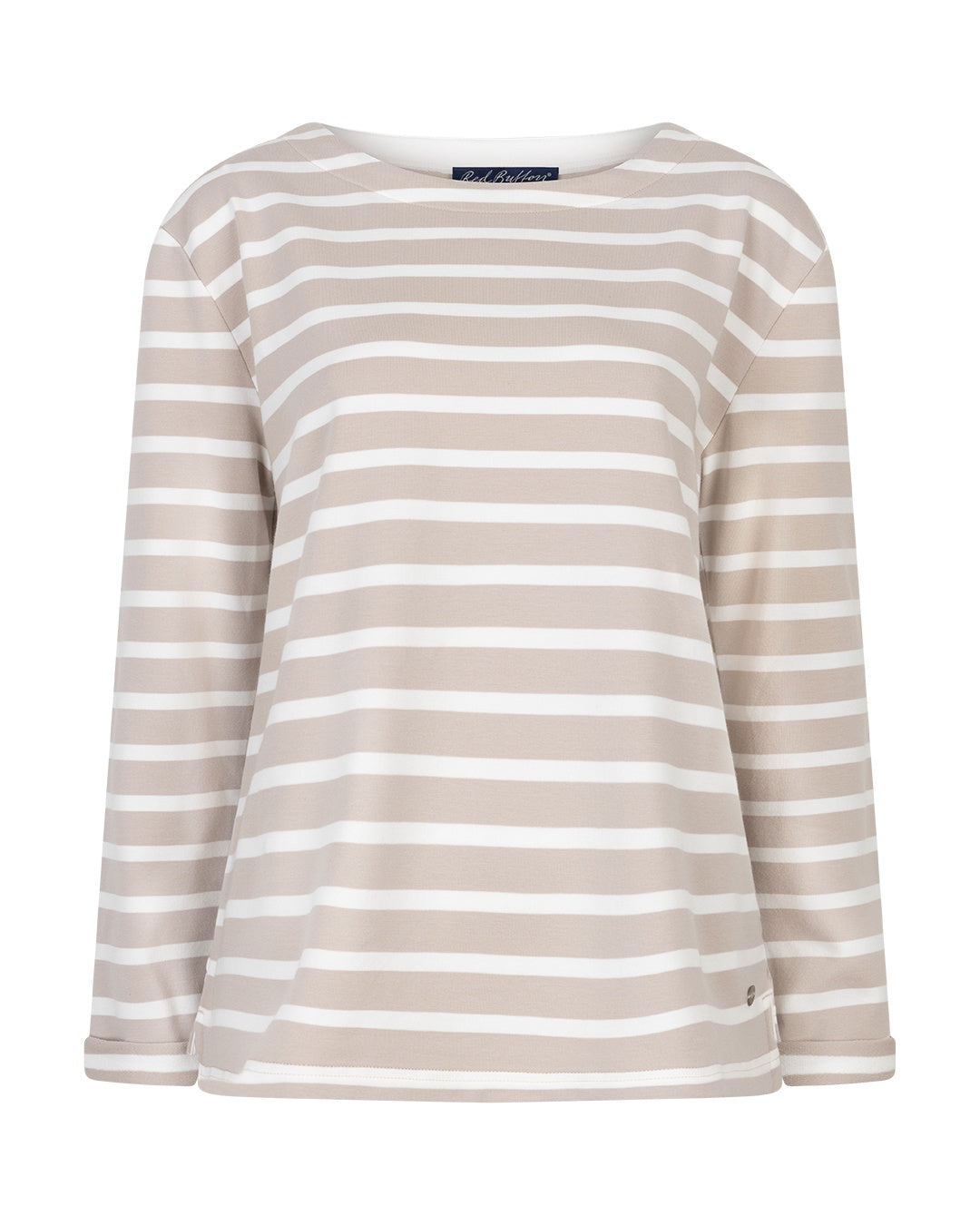 Red Button Terry Stripe long sleeve