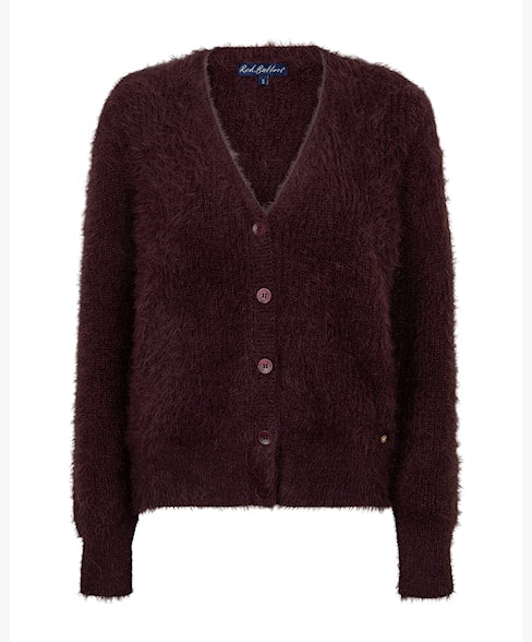Red Button Cardigan fuzzy