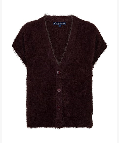 Red Button Sleeveless fuzzy